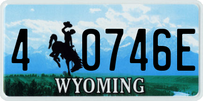 WY license plate 40746E