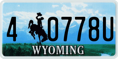 WY license plate 40778U