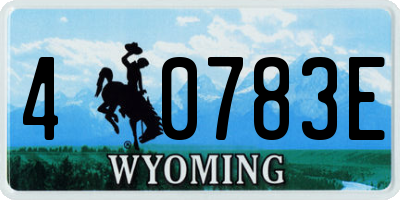 WY license plate 40783E