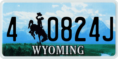 WY license plate 40824J