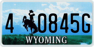 WY license plate 40845G