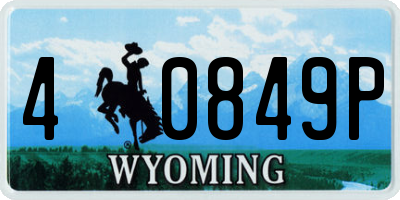 WY license plate 40849P