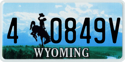 WY license plate 40849V