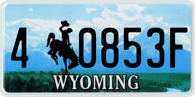 WY license plate 40853F