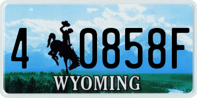 WY license plate 40858F