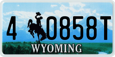 WY license plate 40858T