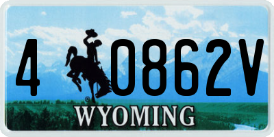 WY license plate 40862V