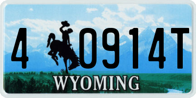 WY license plate 40914T