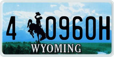 WY license plate 40960H