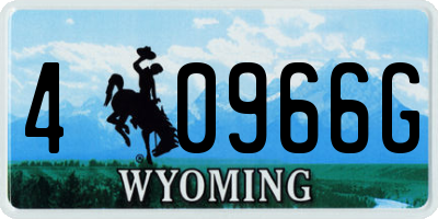 WY license plate 40966G