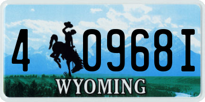 WY license plate 40968I