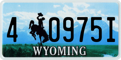 WY license plate 40975I