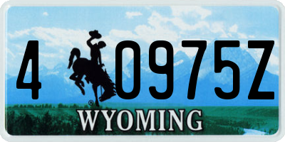 WY license plate 40975Z