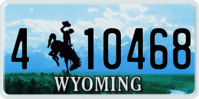 WY license plate 410468