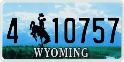 WY license plate 410757