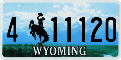WY license plate 41112O