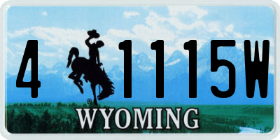 WY license plate 41115W