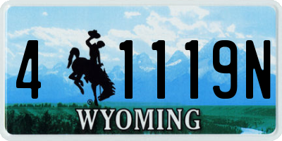 WY license plate 41119N
