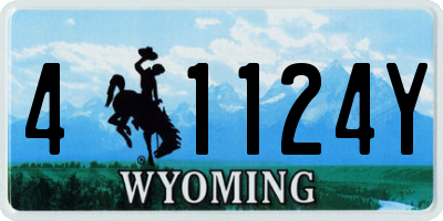 WY license plate 41124Y