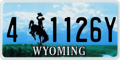 WY license plate 41126Y