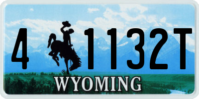 WY license plate 41132T