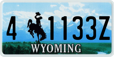 WY license plate 41133Z