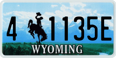 WY license plate 41135E