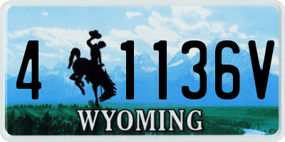WY license plate 41136V