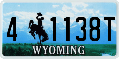 WY license plate 41138T