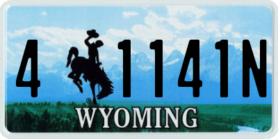 WY license plate 41141N
