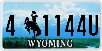 WY license plate 41144U