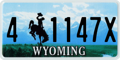 WY license plate 41147X
