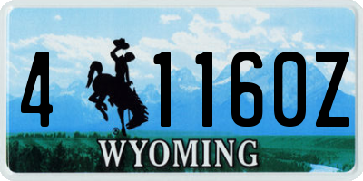 WY license plate 41160Z