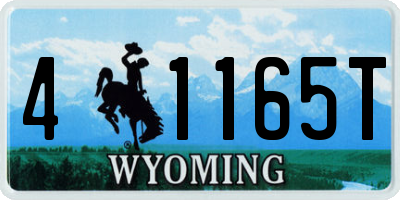 WY license plate 41165T
