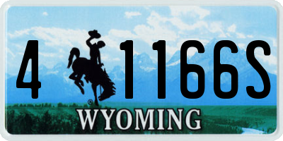 WY license plate 41166S