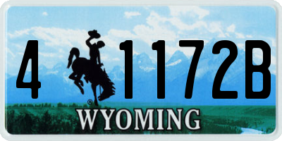 WY license plate 41172B