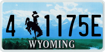 WY license plate 41175E