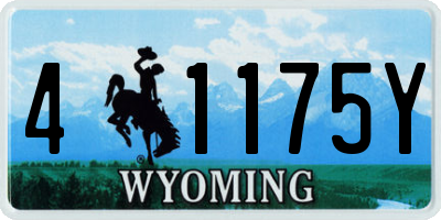 WY license plate 41175Y