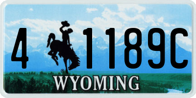 WY license plate 41189C