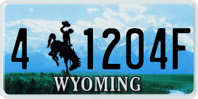 WY license plate 41204F