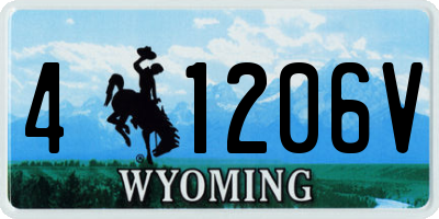 WY license plate 41206V