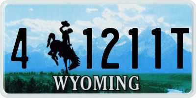WY license plate 41211T