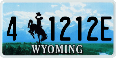 WY license plate 41212E