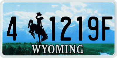 WY license plate 41219F