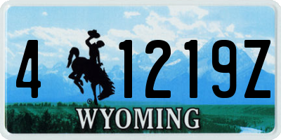 WY license plate 41219Z