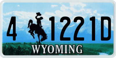 WY license plate 41221D