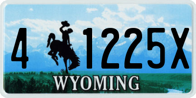 WY license plate 41225X