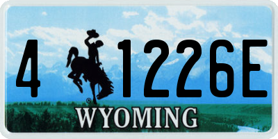 WY license plate 41226E