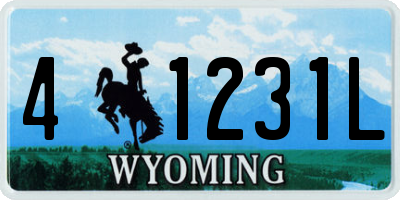 WY license plate 41231L