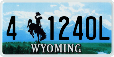 WY license plate 41240L